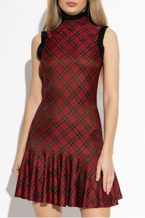 Alexander McQueen Sukienka ze wzorem w kratę