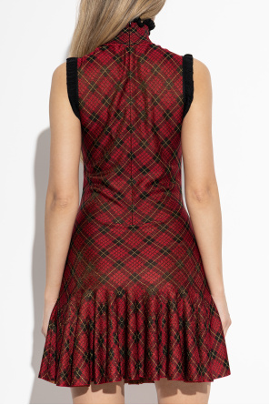 Alexander McQueen Sukienka ze wzorem w kratę