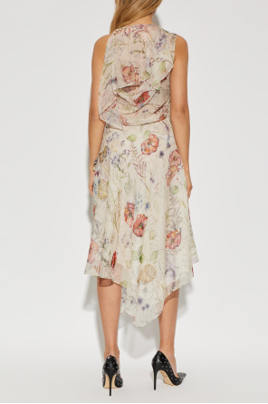 Alexander McQueen Silk dress with floral motif