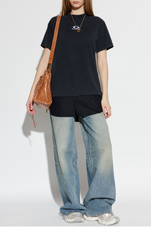 Camiseta de materiales combinados od Balenciaga