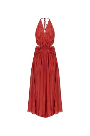 Silk dress with draping