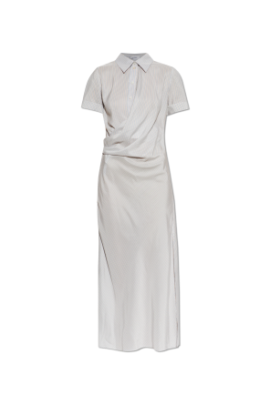 Silk dress with draping