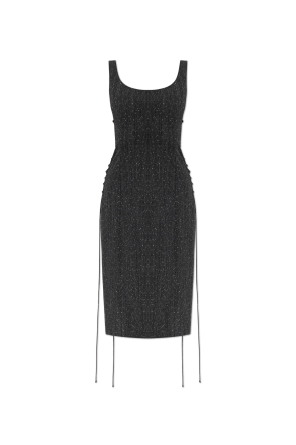 Wool dress with straps