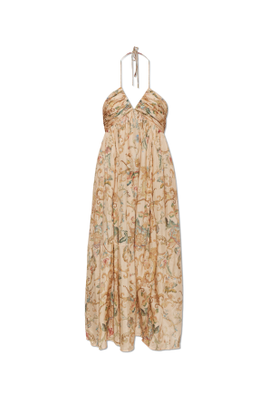 Silk dress with floral motif