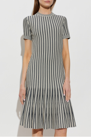 Alexander McQueen Vestido con estampado de rayas