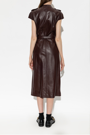 Alexander McQueen Кожена рокля с колан