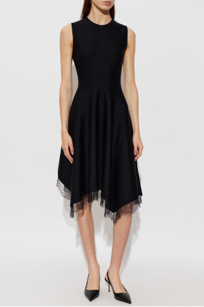 Alexander McQueen Asymmetrical dress with lace trim