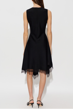 Alexander McQueen Asymmetrical dress with lace trim