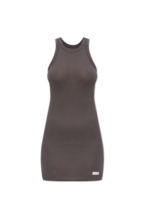 Vestido lencero acanalado sin mangas