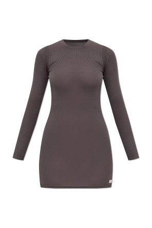 Ribbed slip dress with long sleeves