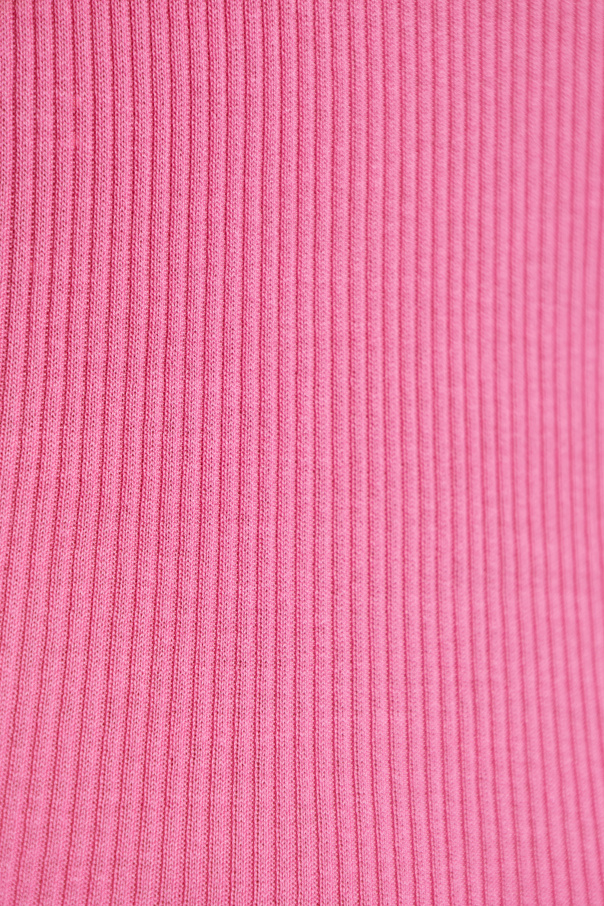 Alexander Wang Prążkowana sukienka bieliźniana z długimi rękawami