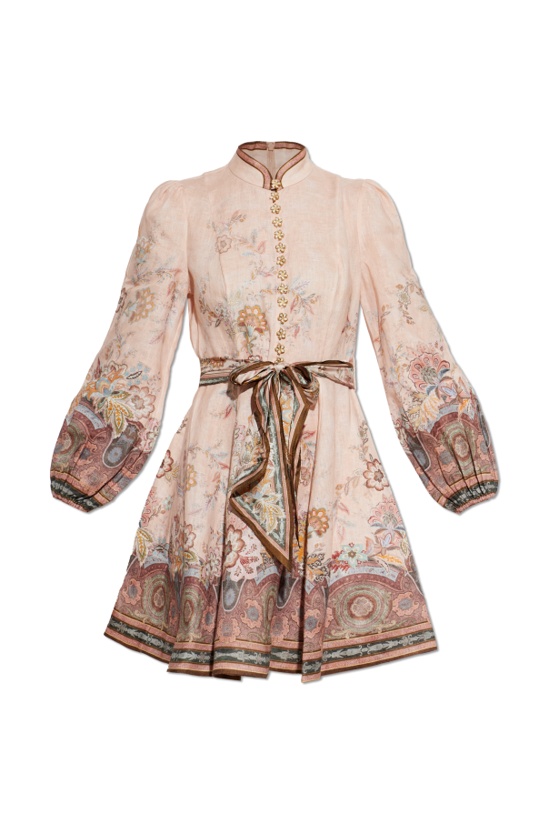 sachin and babi light blue dress Zimmermann Pop Embroidered Linen Mini Dress Ivory Zimmermann
