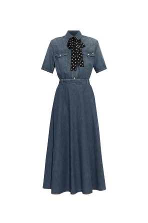 Denim dress with belt
