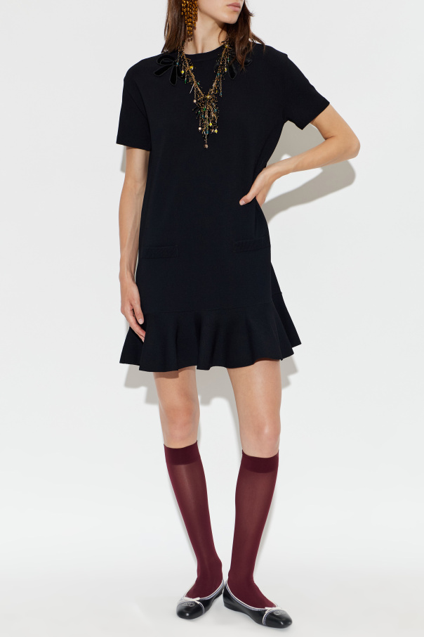 Valentino Garavani Kleid mit Samtapplikationen