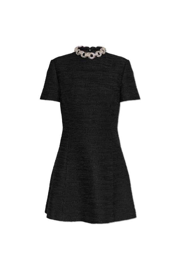 Tweed dress with shimmering crystals at the neckline od Valentino Garavani