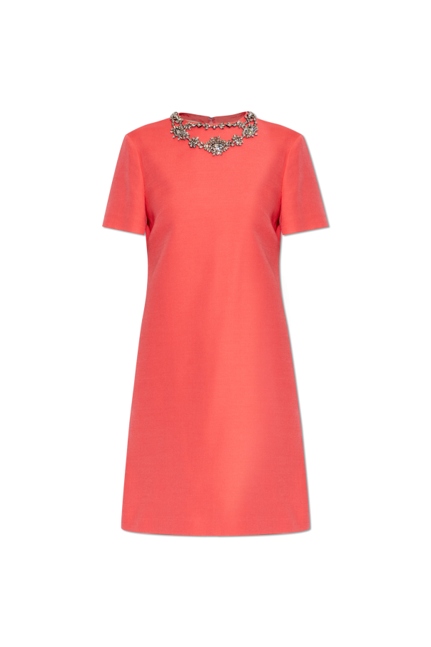 Dress with shimmering crystals at the neckline od Valentino Garavani