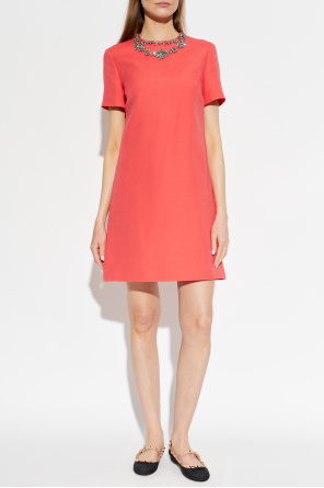 Valentino Garavani Dress with shimmering crystals at the neckline