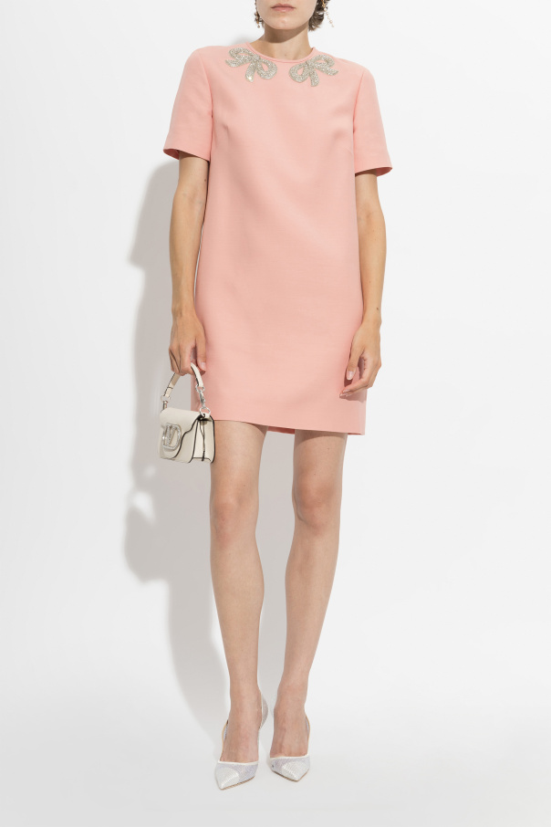 Valentino Garavani Kleid mit glänzenden Applikationen am Ausschnitt