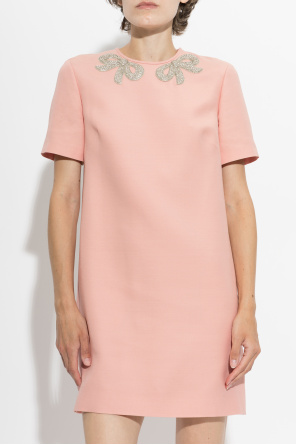Valentino Garavani Kleid mit glänzenden Applikationen am Ausschnitt