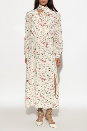 Valentino Garavani Silk dress with polka dot pattern