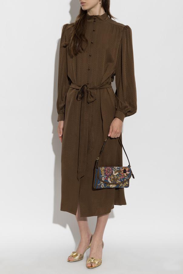 Valentino Garavani Vestido de seda com cinto na cintura