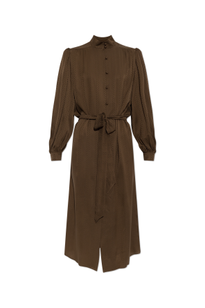 Silk dress with a waist belt