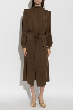 Valentino Garavani Vestido de seda com cinto na cintura