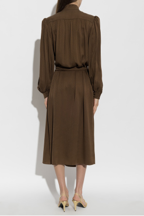 Valentino Garavani Vestido de seda com cinto na cintura