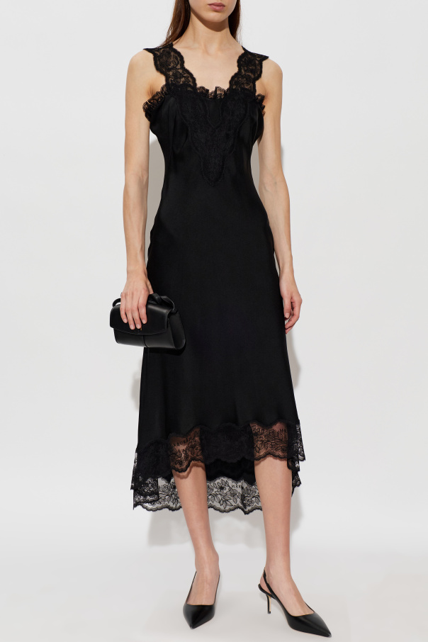 Alexander McQueen Vestido com inserções de renda
