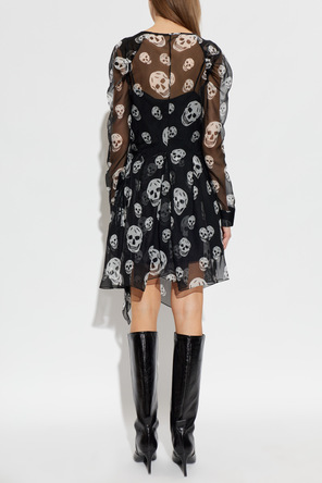 Alexander McQueen Silk dress with skull motif