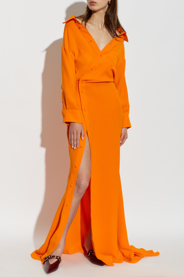 Balenciaga Vestido de seda de manga comprida