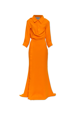 Silk dress with long sleeves