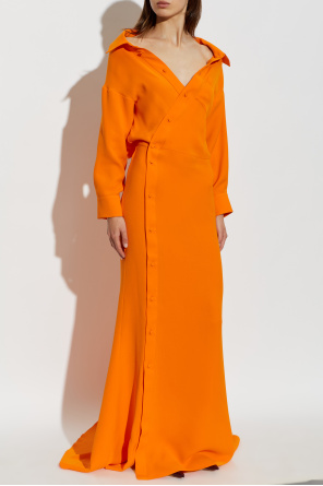 Balenciaga Vestido de seda de manga comprida