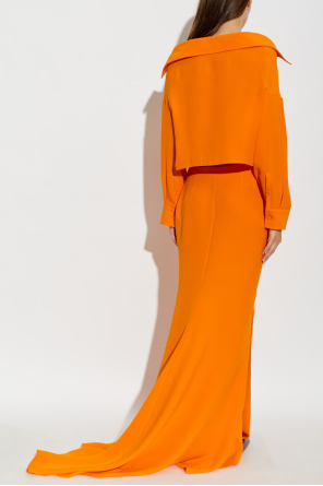 Balenciaga Vestido de seda de manga comprida