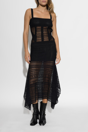 Alexander McQueen Vestido de encaje de corte asimétrico