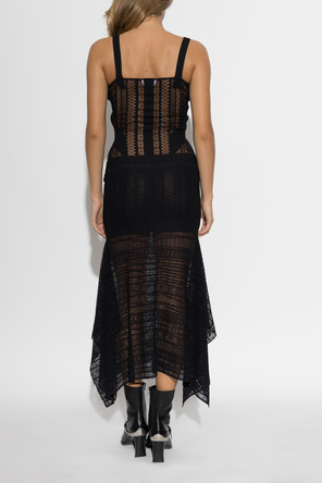 Alexander McQueen Vestido de encaje de corte asimétrico