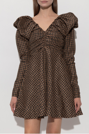 Ganni Vestido con estampado de cuadros