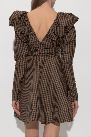 Ganni Vestido con estampado de cuadros