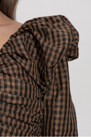Ganni Vestido con estampado de cuadros