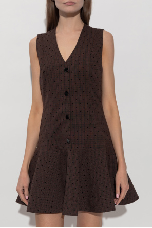 Ganni Vestido con estampado de cuadros