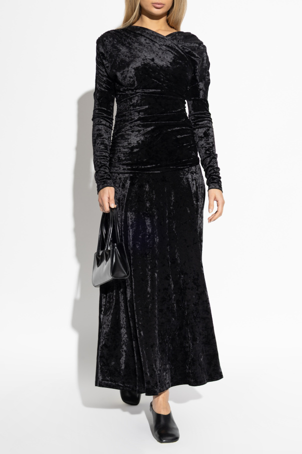 Ganni Velvet dress with draping