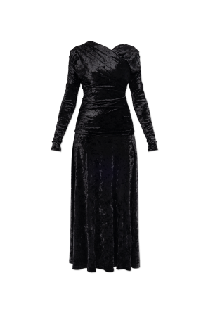 Vestido de terciopelo con drapeados