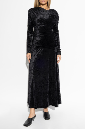 Ganni Velvet dress with draping