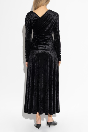 Ganni Velvet dress with draping