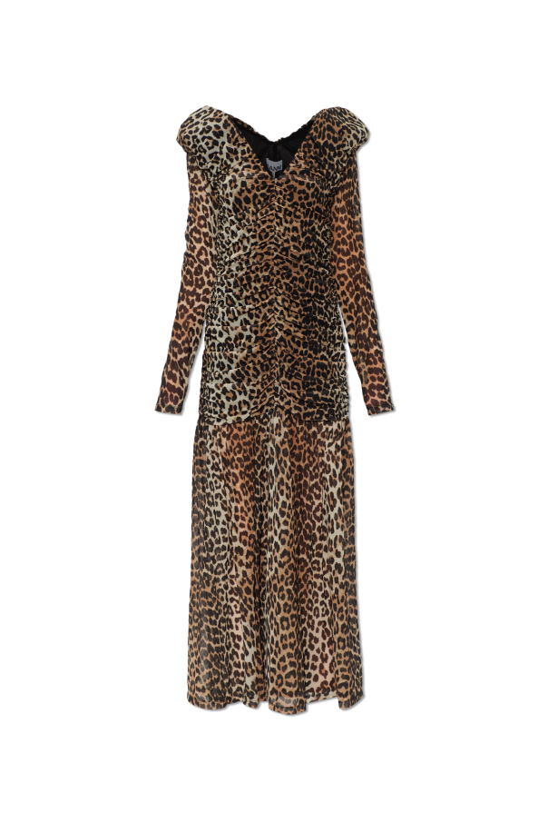 Ganni Vestido con estampado animal