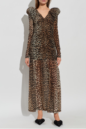 Ganni Vestido con estampado animal