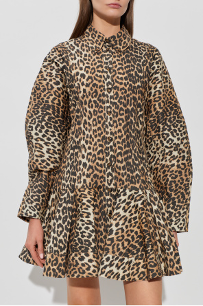 Ganni Vestido con estampado animal