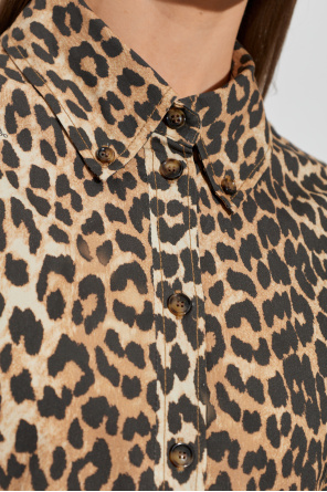 Ganni Vestido con estampado animal