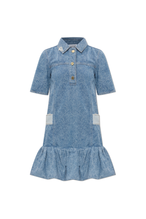 Jeansowa sukienka z efektem `vintage`