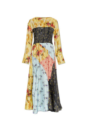 Silk dress with raw finish